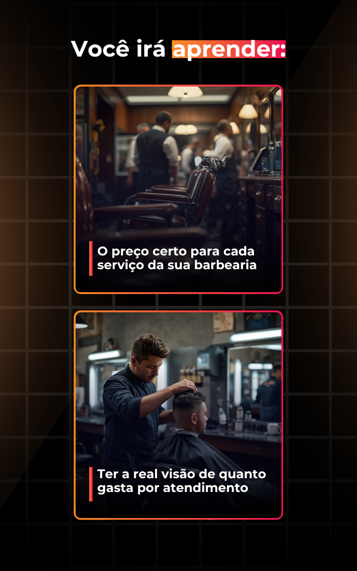 Dobra 2 da página de venda da Calculadora de Precificação para Barbearias